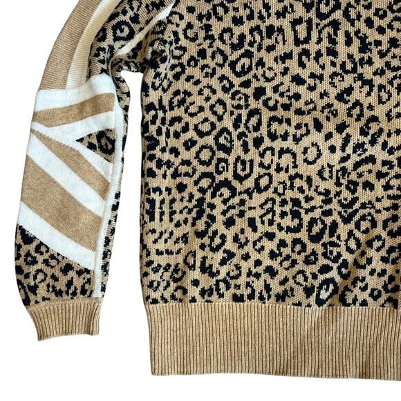 Current/Elliott Women’s Sz S Leopard Wool Cashmere Blend Sweater Duvall - Picture 5 of 13